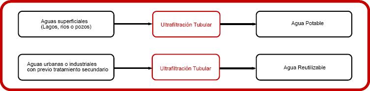 Esquema ultrafiltración tubular